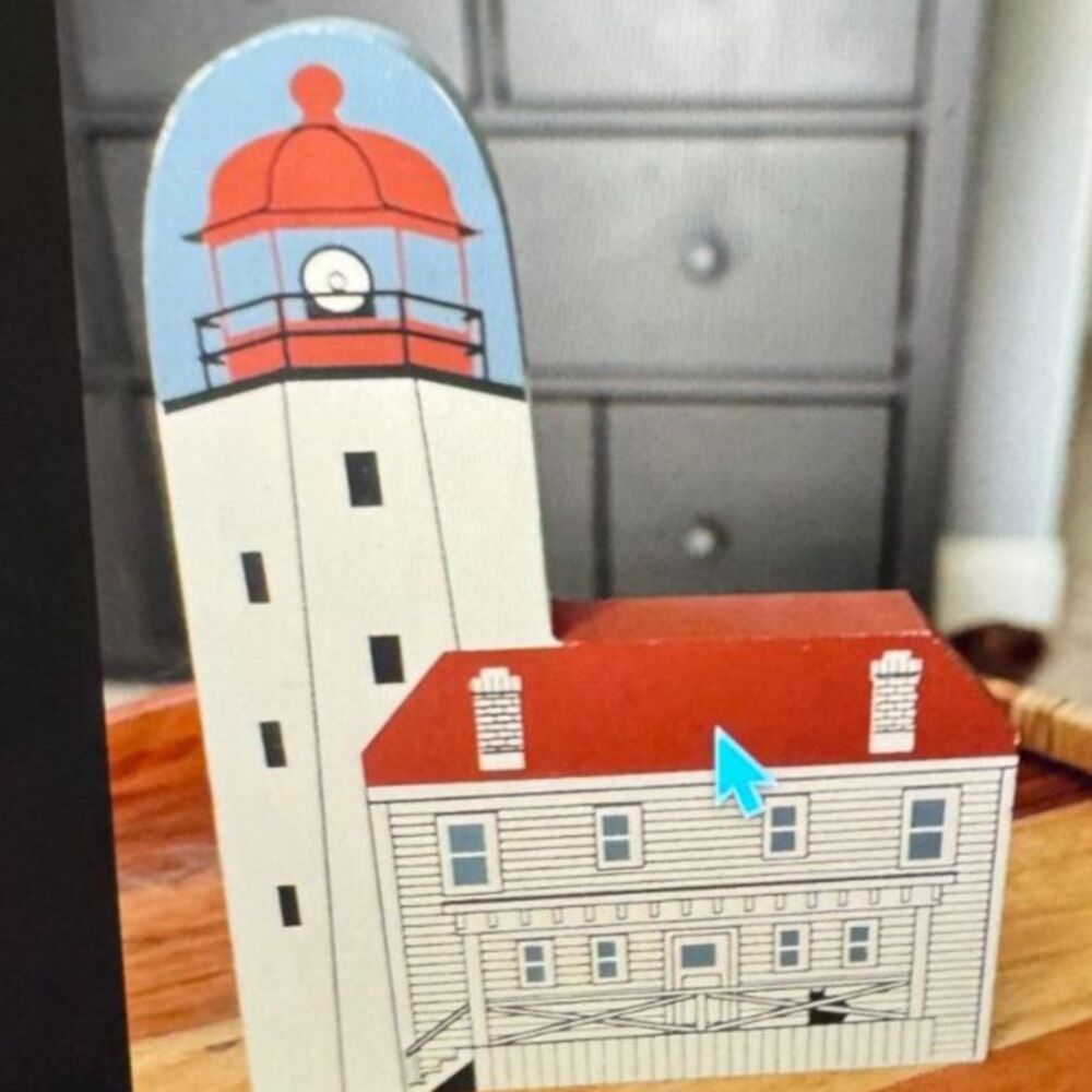 Cat's Meow Village Sandy Hook Lighthouse1990 Lighthouse Series Signed Vintage NJ